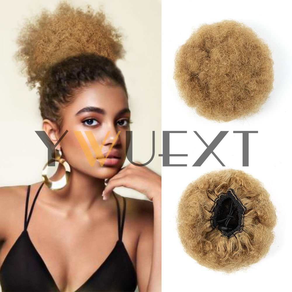 Drawstring Afro Curly Puff Ponytail - YWUEXT شعر بشري ذيل حصان أفرو