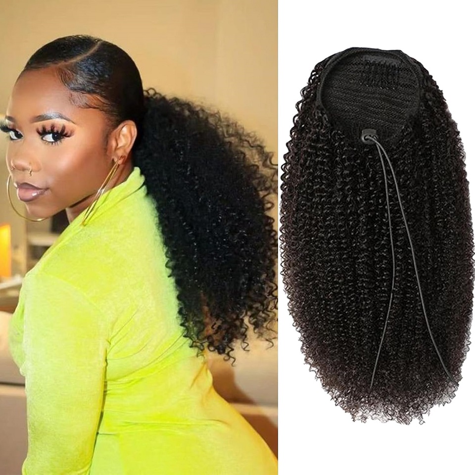 Seamless Clip In Hair Extensions Human Hair - شعر مستعار أفريقي مجعد بطول 24-26