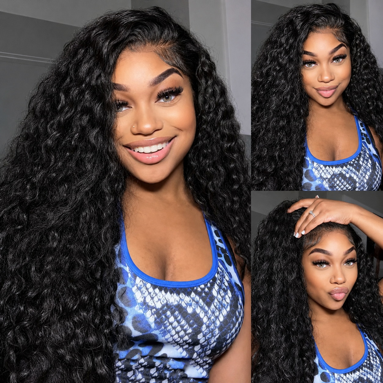 Hd Lace Frontal Wig Human Hair Pre Plucked - شعر مستعار بشري مجعد فائق الكثافة