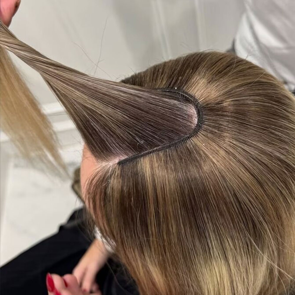 Seamless Clip In Hair Extensions Human Hair - وصلات شعر بشري على شكل حرف