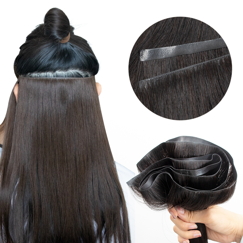 Invisible Tape In Extensions Real Hair - imible Long Tape PU Weft انسانی