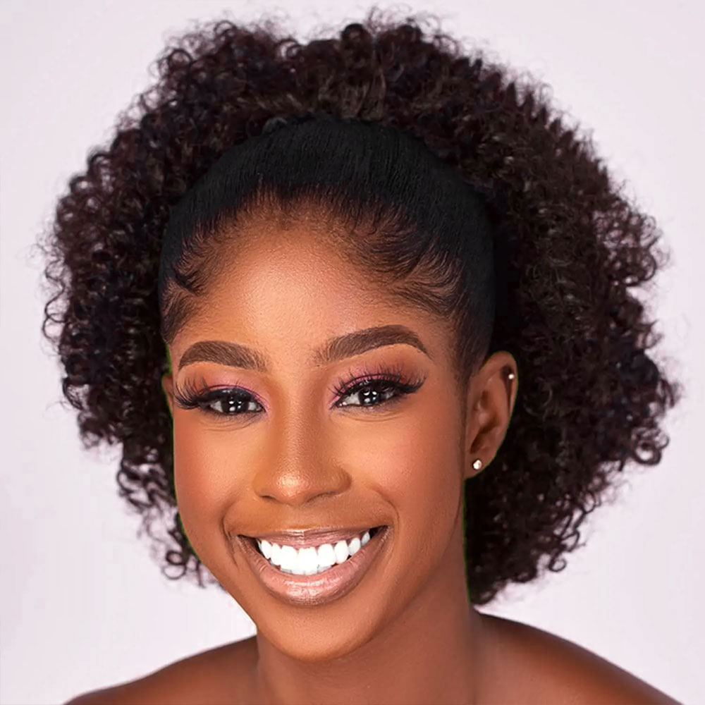 Drawstring Afro Curly Puff Ponytail - وصلة شعر أفرو بف مجعدة برباط