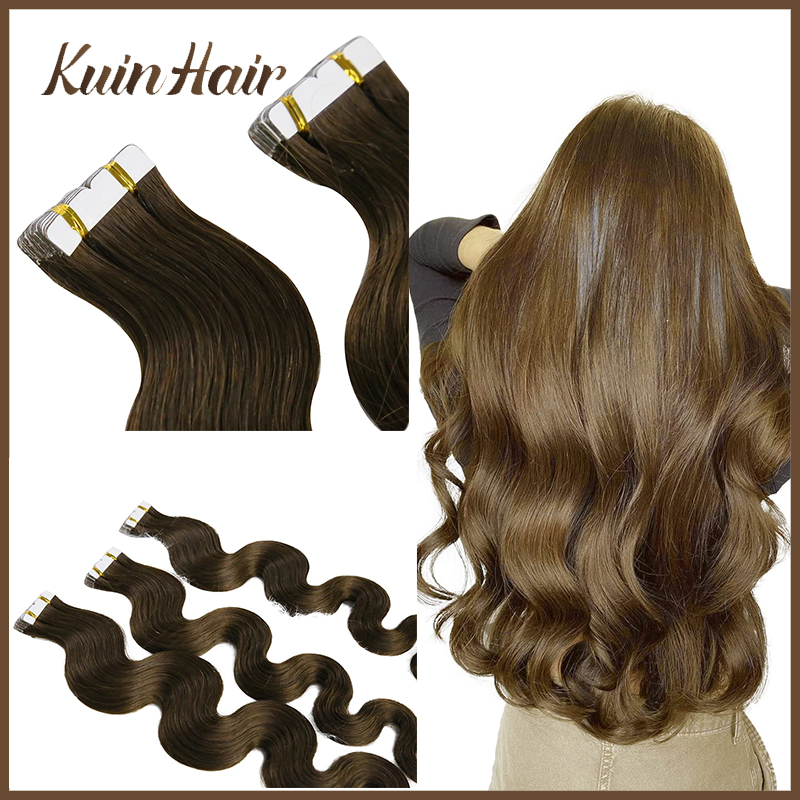 وصلات شعر بشري لاصقة مموجة طبي - مراجعة Invisible Tape In Extensions Real Hair وسعره