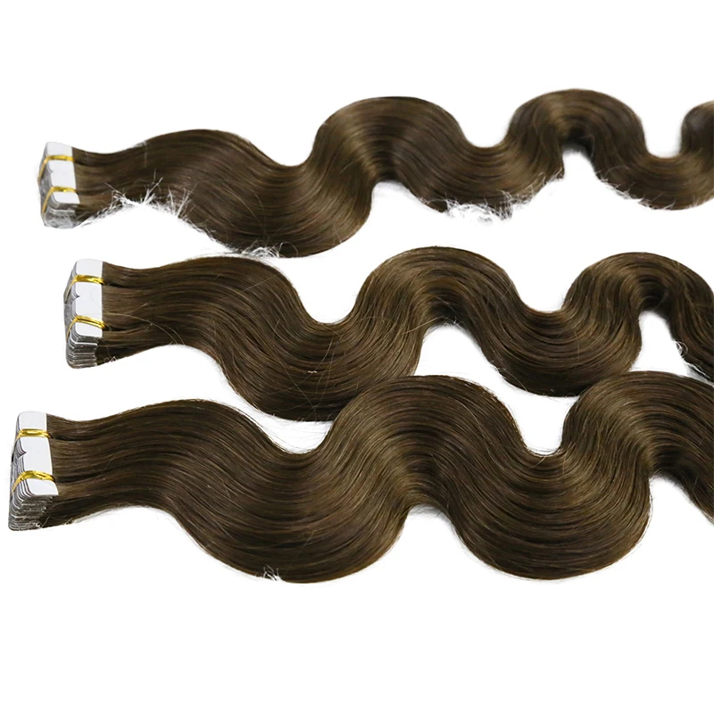وصلات شعر بشري لاصقة مموجة طبي - مراجعة Invisible Tape In Extensions Real Hair وسعره