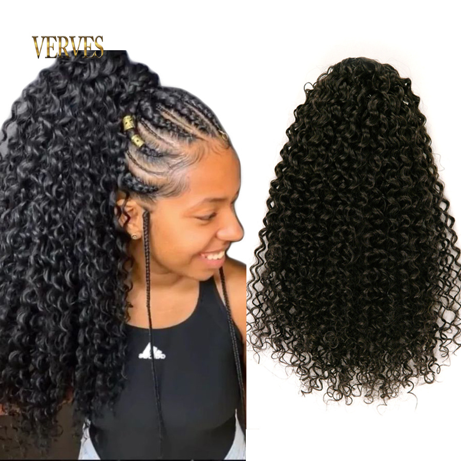 VERVES الاصطناعية الرباط نفخة  - مراجعة Drawstring Afro Curly Puff Ponytail وسعره
