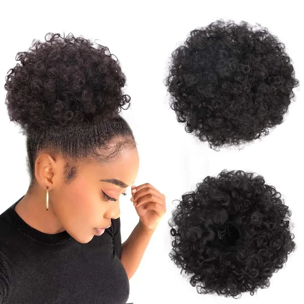 وصلة ذيل حصان منفوخة للأفرو لل - مراجعة Drawstring Afro Curly Puff Ponytail وسعره