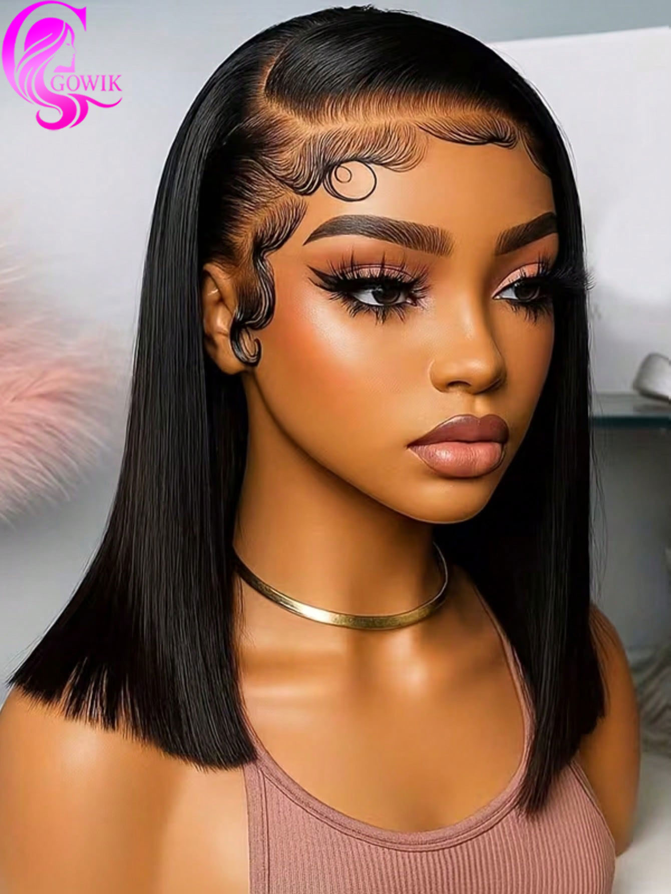 شعر مستعار بوب أمامي من Gowik  - مراجعة Pre Parted 13X4 Lace Front Bob Wig وسعره