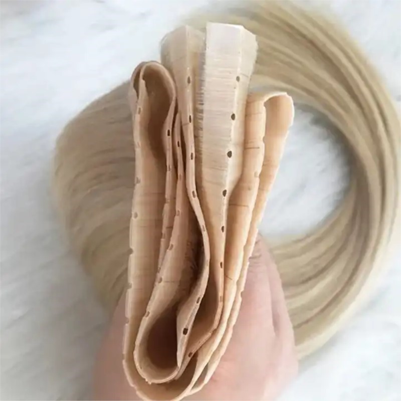 شعر غير مرئي من البولي يوريثان - مراجعة Invisible Tape In Extensions Real Hair وسعره