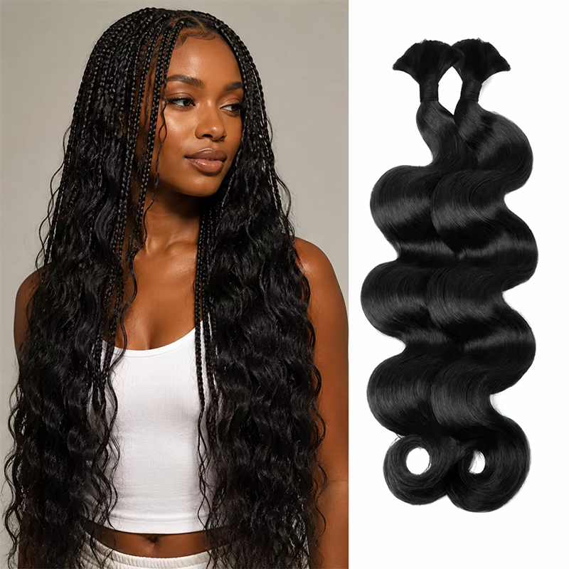 شعر بشري للضفائر بحجم 12A، بطو - مراجعة Water Wave Bulk Human Hair For Braiding وسعره