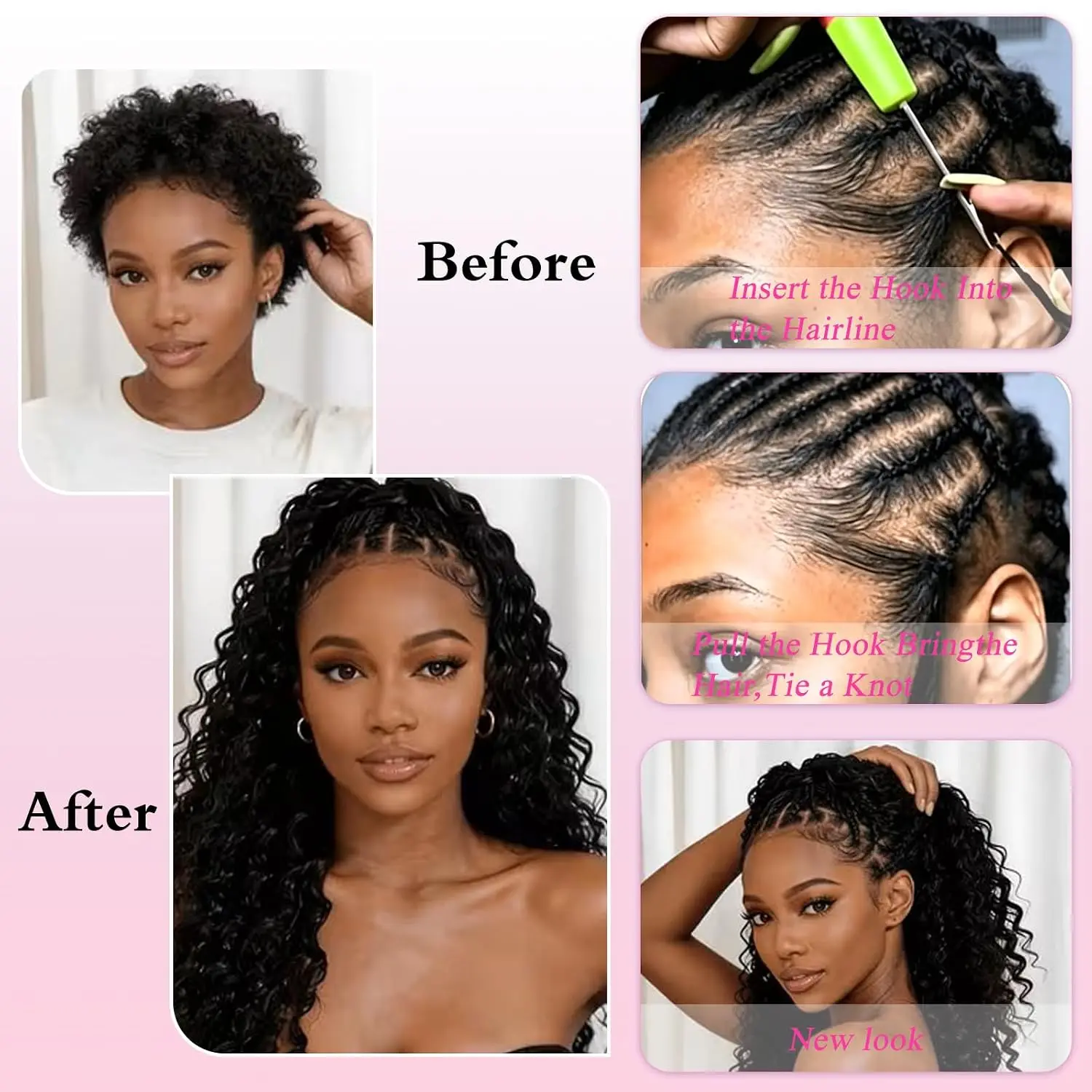 حزم شعر طبيعي أسود بتموجات عمي - مراجعة Hair Bundles وسعره