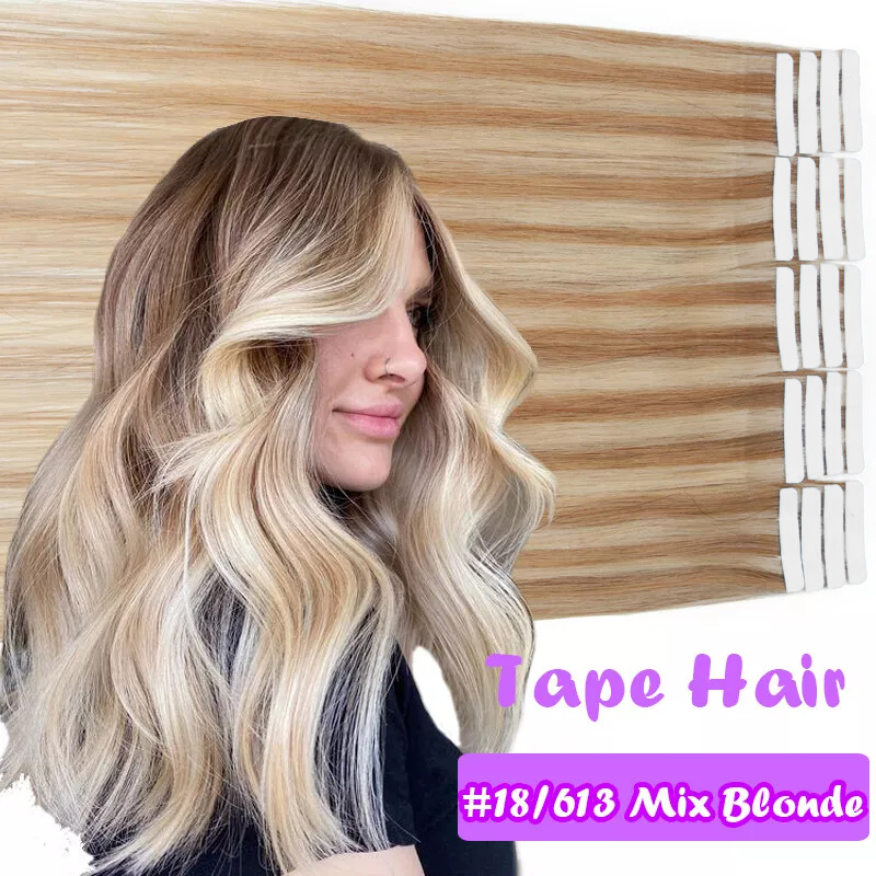 شعر بشري حقيقي مستقيم الشريط ف - مراجعة Invisible Tape In Extensions Real Hair وسعره