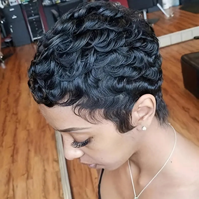 شعر مستعار قصير بقصة بيكسي مجع - مراجعة Short Pixie Cut Wig Human Hair Cheap وسعره