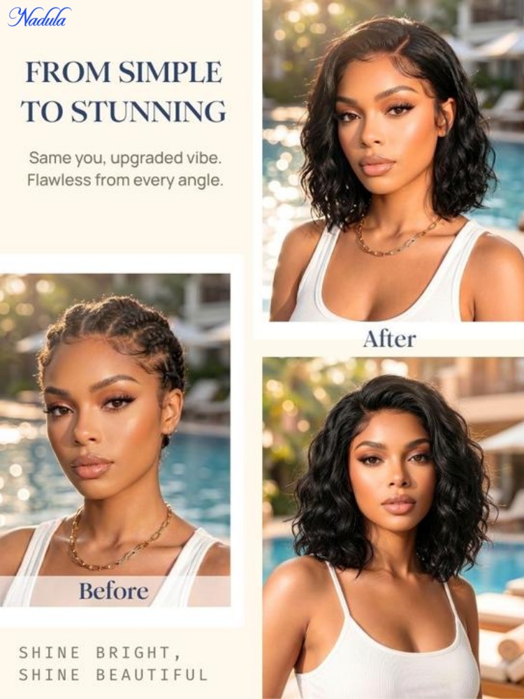 باروكة نادولا بطول 10 بوصات من - مراجعة Pre Parted 13X4 Lace Front Bob Wig وسعره