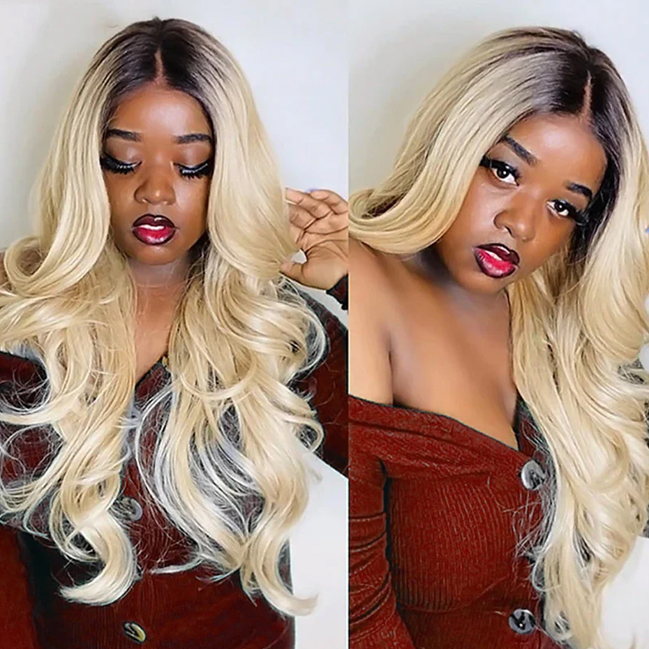 باروكة شعر بشري أومبري أشقر 1B - مراجعة 613 Blonde Body Wave Lace Front Wig وسعره
