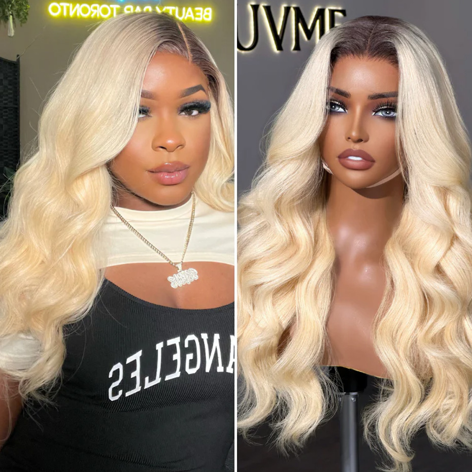باروكة شعر بشري أومبري أشقر 1B - مراجعة 613 Blonde Body Wave Lace Front Wig وسعره