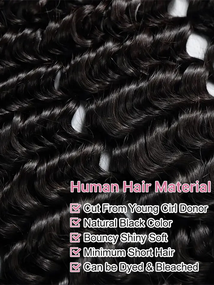 شعر مستعار بشري مموج عميق بكثا - مراجعة Water Wave Bulk Human Hair For Braiding وسعره