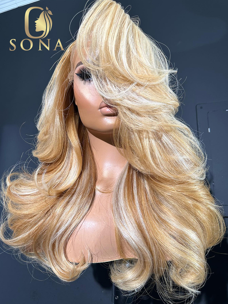 613 #   27 #   شعر مستعار أمام - مراجعة 613 Blonde Body Wave Lace Front Wig وسعره