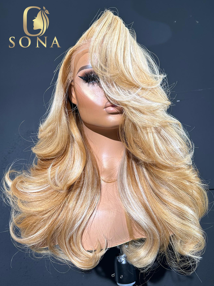 613 #   27 #   شعر مستعار أمام - مراجعة 613 Blonde Body Wave Lace Front Wig وسعره