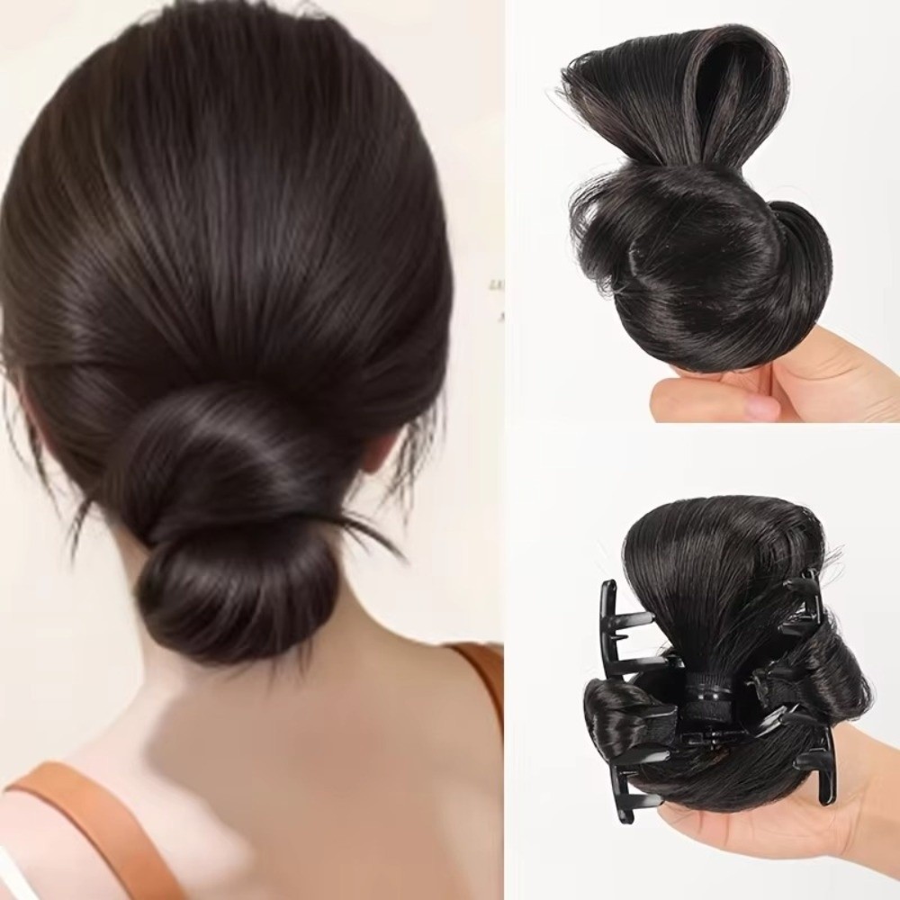 باروكة شعر صناعية طبيعية، نسيج - مراجعة Claw Clip Messy Bun Hair Piece وسعره