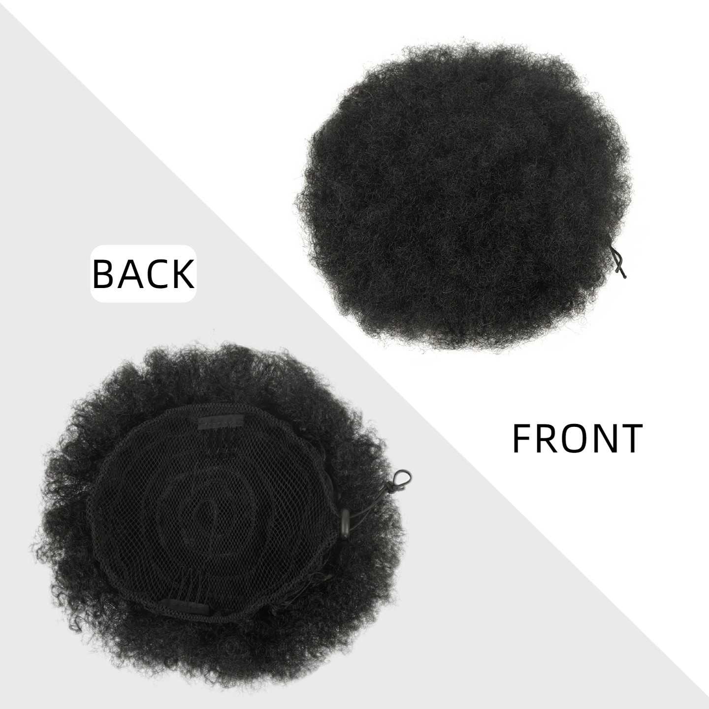 وصلات شعر صناعية قصيرة مجعدة ب - مراجعة Drawstring Afro Curly Puff Ponytail وسعره