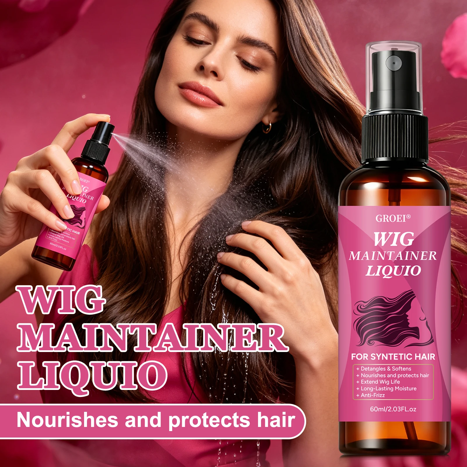 بخاخ جروي المضاد للتجعد للعناي - مراجعة Synthetic Wigs وسعره