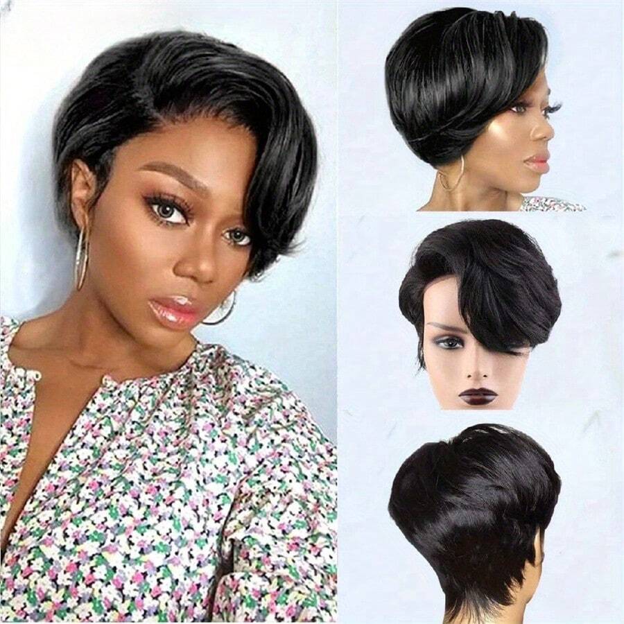 شعر مستعار قصير رخيص بالجملة ب - مراجعة Short Pixie Cut Wig Human Hair Cheap وسعره