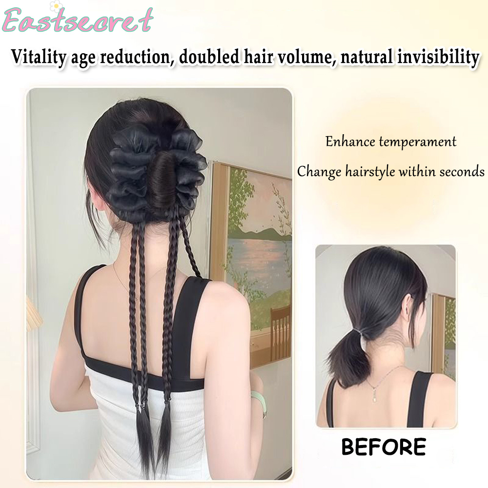 مشبك شعر بفيونكة سوداء وربطة ن - مراجعة Claw Clip Messy Bun Hair Piece وسعره