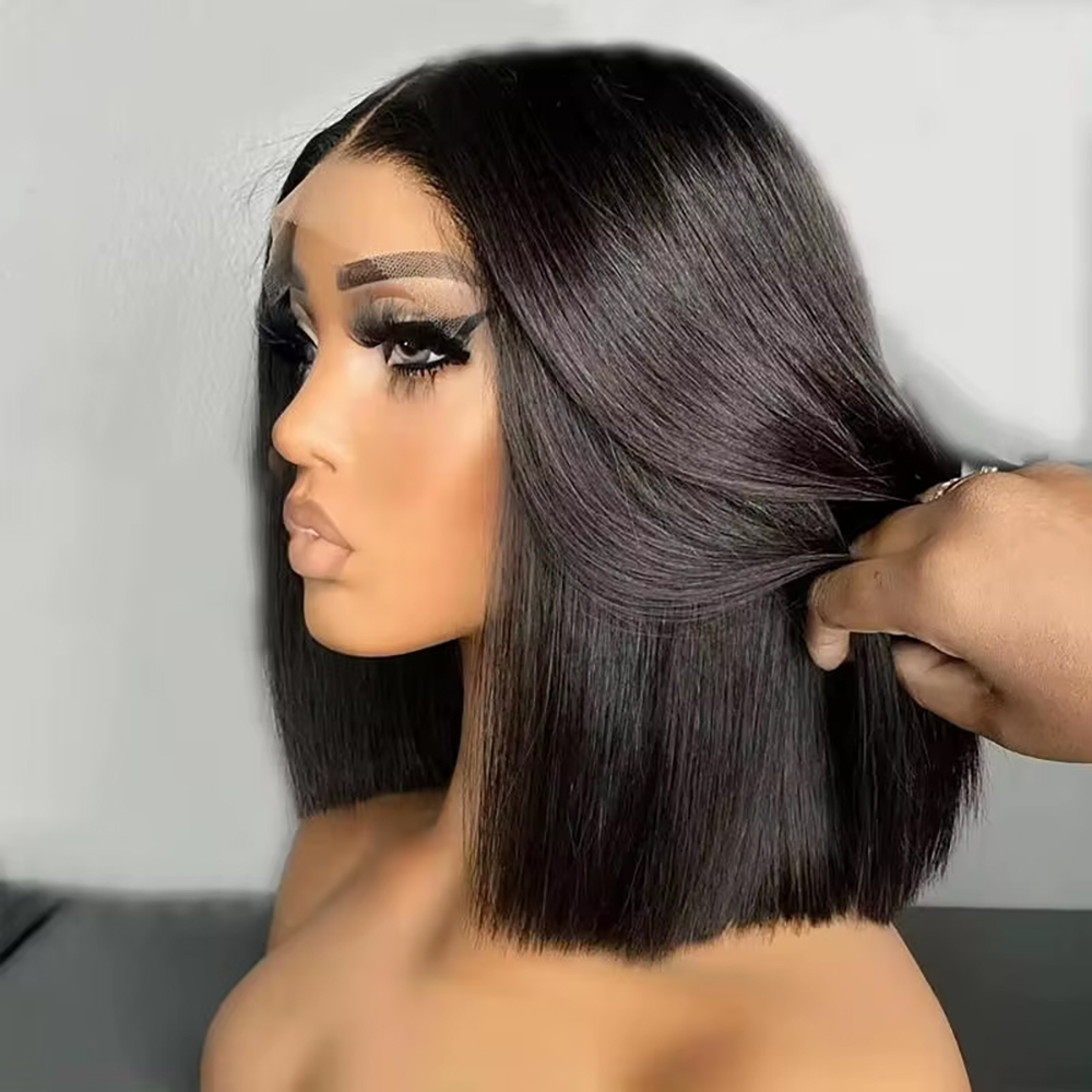 شعر مستعار برازيلي مستقيم بوب  - مراجعة Pre Parted 13X4 Lace Front Bob Wig وسعره