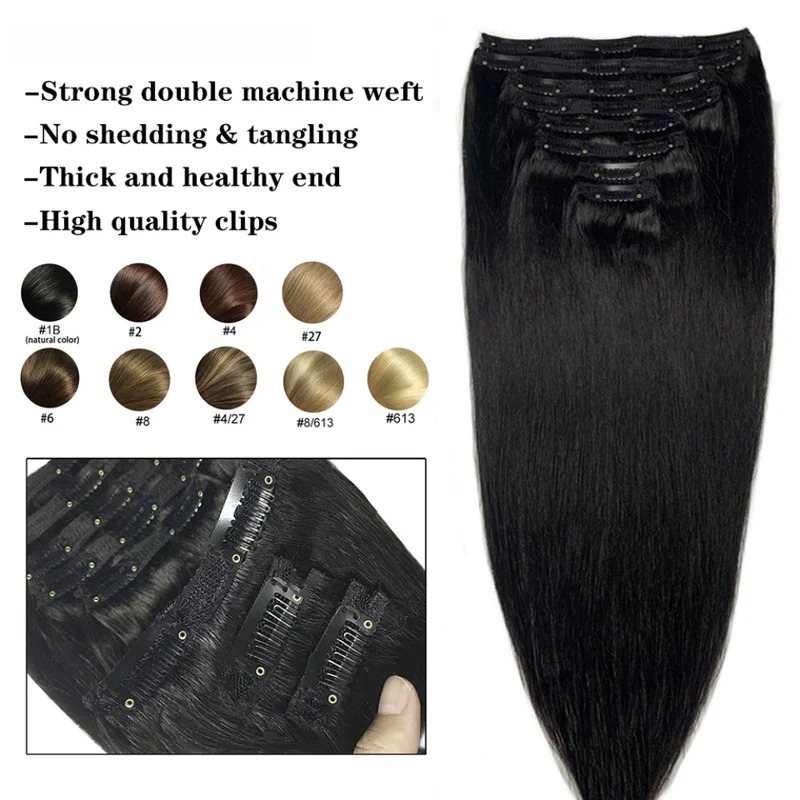 وصلات شعر بشري بمشبك طبيعي مست - مراجعة Seamless Clip In Hair Extensions Human Hair وسعره