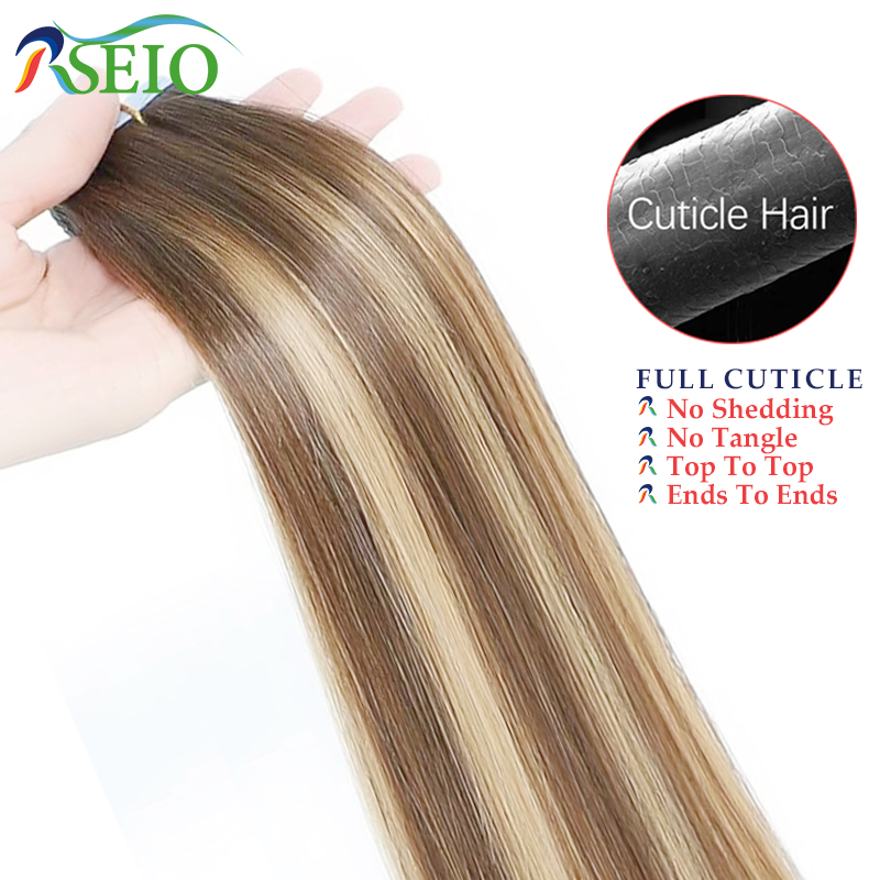RSEIO-شريط مستقيم-وصلات شعر بش - مراجعة Invisible Tape In Extensions Real Hair وسعره