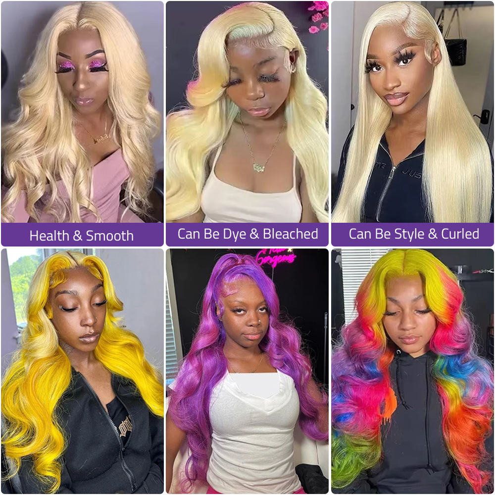 باروكة شعر بشري برازيلي بواجهة - مراجعة 613 Blonde Body Wave Lace Front Wig وسعره