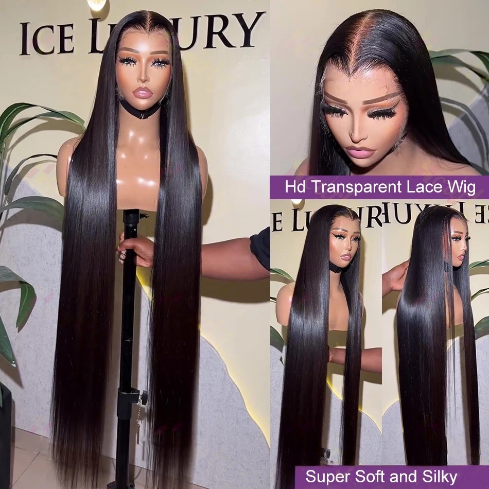 شعر مستعار بشري مستقيم بطول 40 - مراجعة Hd Lace Frontal Wig Human Hair Pre Plucked وسعره