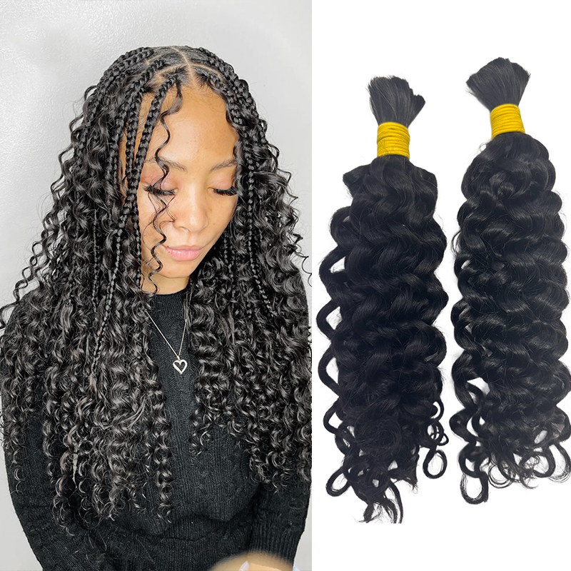 شعر بشري مموج للضفائر بدون خصل - مراجعة Water Wave Bulk Human Hair For Braiding وسعره