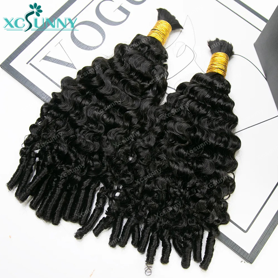 خصلات شعر بشري مجعد مموج على ش - مراجعة Water Wave Bulk Human Hair For Braiding وسعره