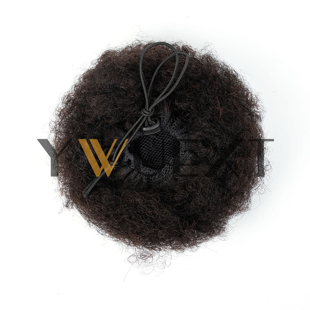 وصلات شعر ذيل حصان أفرو بف بطو - مراجعة Drawstring Afro Curly Puff Ponytail وسعره
