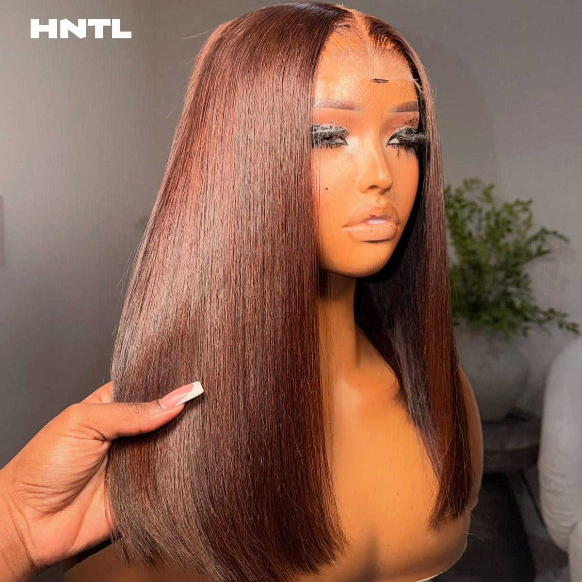 شعر مستعار بوب بني اللون بدون  - مراجعة Pre Parted 13X4 Lace Front Bob Wig وسعره
