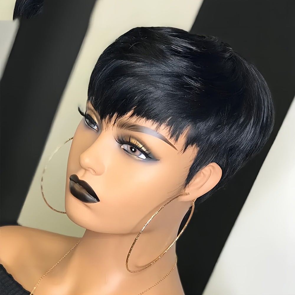 شعر مستعار قصير عابث طبقة الشع - مراجعة Short Pixie Cut Wig Human Hair Cheap وسعره
