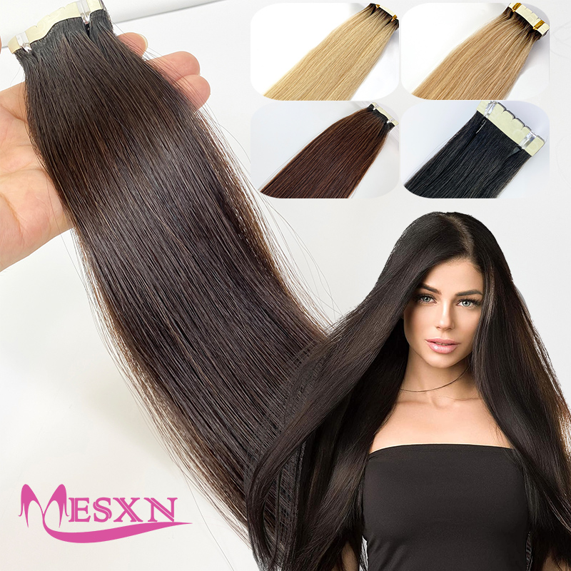 وصلات شعر بشري صغيرة مستقيمة ، - مراجعة Invisible Tape In Extensions Real Hair وسعره