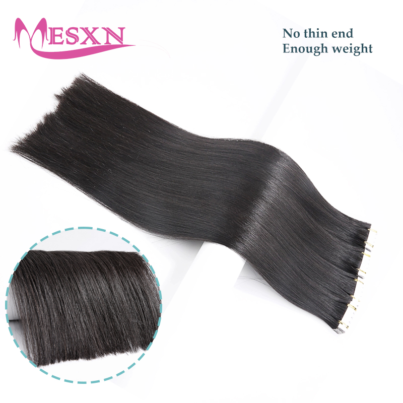 وصلات شعر بشري صغيرة مستقيمة ، - مراجعة Invisible Tape In Extensions Real Hair وسعره