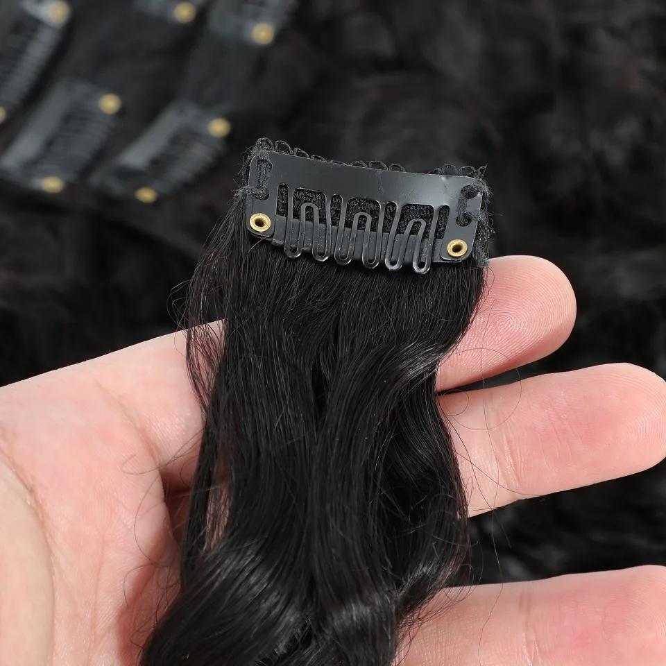 وصلات شعر كيرلي مموجة بمشابك م - مراجعة Seamless Clip In Hair Extensions Human Hair وسعره