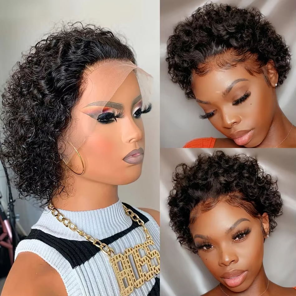 شعر مستعار بيكسي كيرلي 13x4 من - مراجعة Short Pixie Cut Wig Human Hair Cheap وسعره