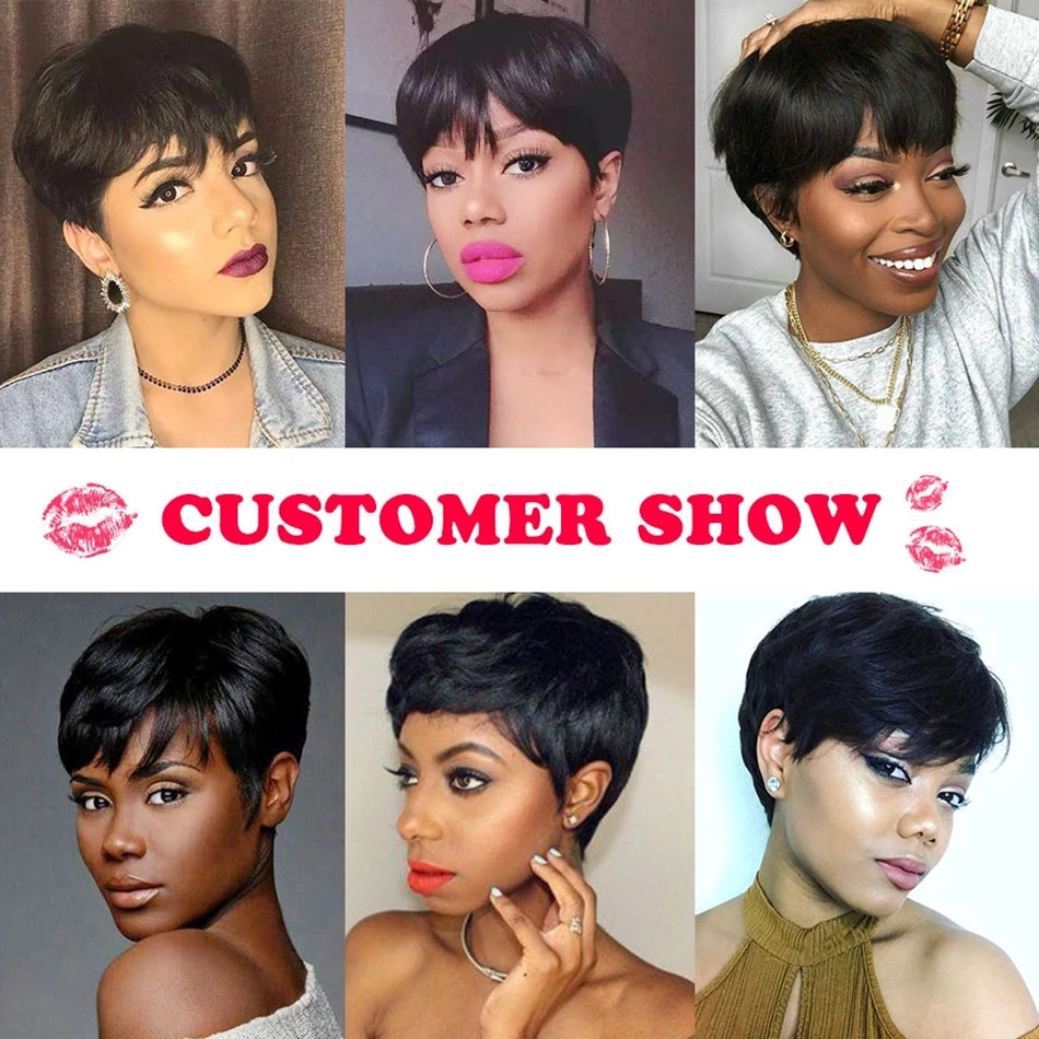 شعر مستعار قصير بقصة بيكسي من  - مراجعة Short Pixie Cut Wig Human Hair Cheap وسعره