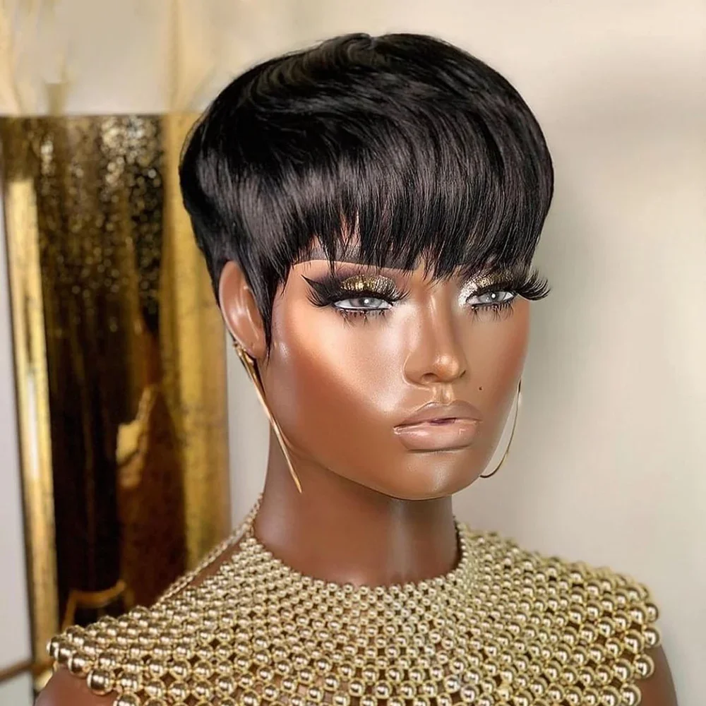 باروكات الشعر البشري القصير عا - مراجعة Short Pixie Cut Wig Human Hair Cheap وسعره