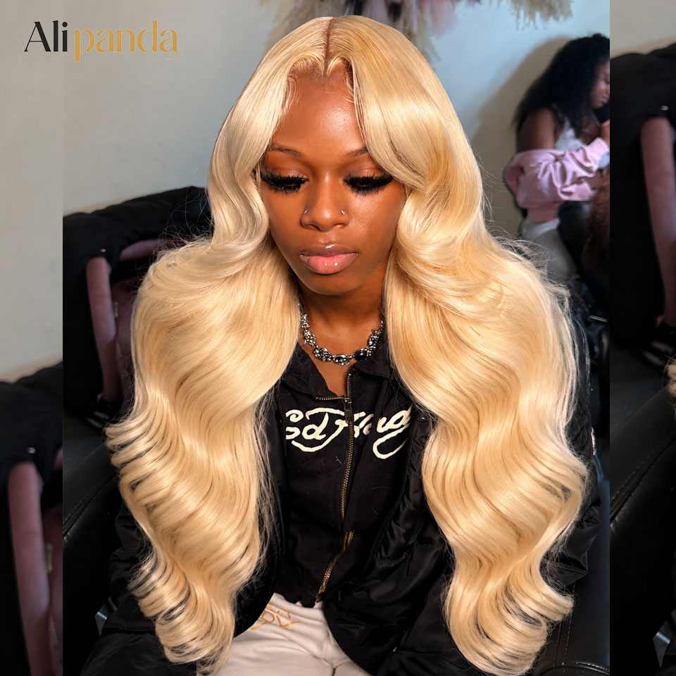 باروكة شعر بشري مموج بكثافة 20 - مراجعة 613 Blonde Body Wave Lace Front Wig وسعره