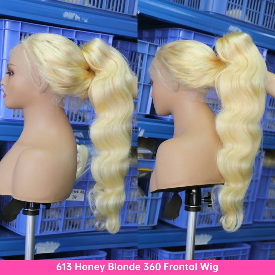 باروكة شعر بشري بلاتيني أشقر 6 - مراجعة 613 Blonde Body Wave Lace Front Wig وسعره