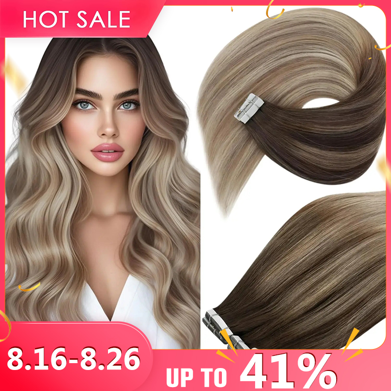 وصلات شعر فيساني اللاصقة، شعر  - مراجعة Invisible Tape In Extensions Real Hair وسعره