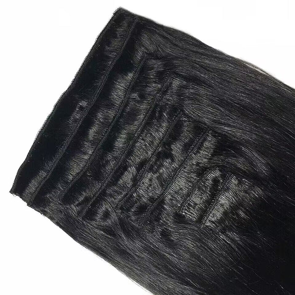 وصلات شعر مستقيمة قابلة للتركي - مراجعة Seamless Clip In Hair Extensions Human Hair وسعره