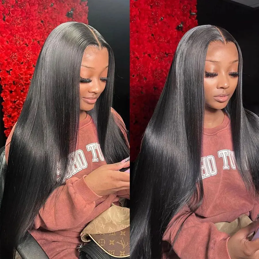 باروكة شعر طبيعي مستقيم بدون غ - مراجعة Human Hair Wigs وسعره