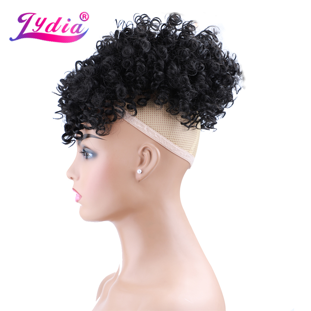 ليديا الرباط الاصطناعية عالية  - مراجعة Drawstring Afro Curly Puff Ponytail وسعره